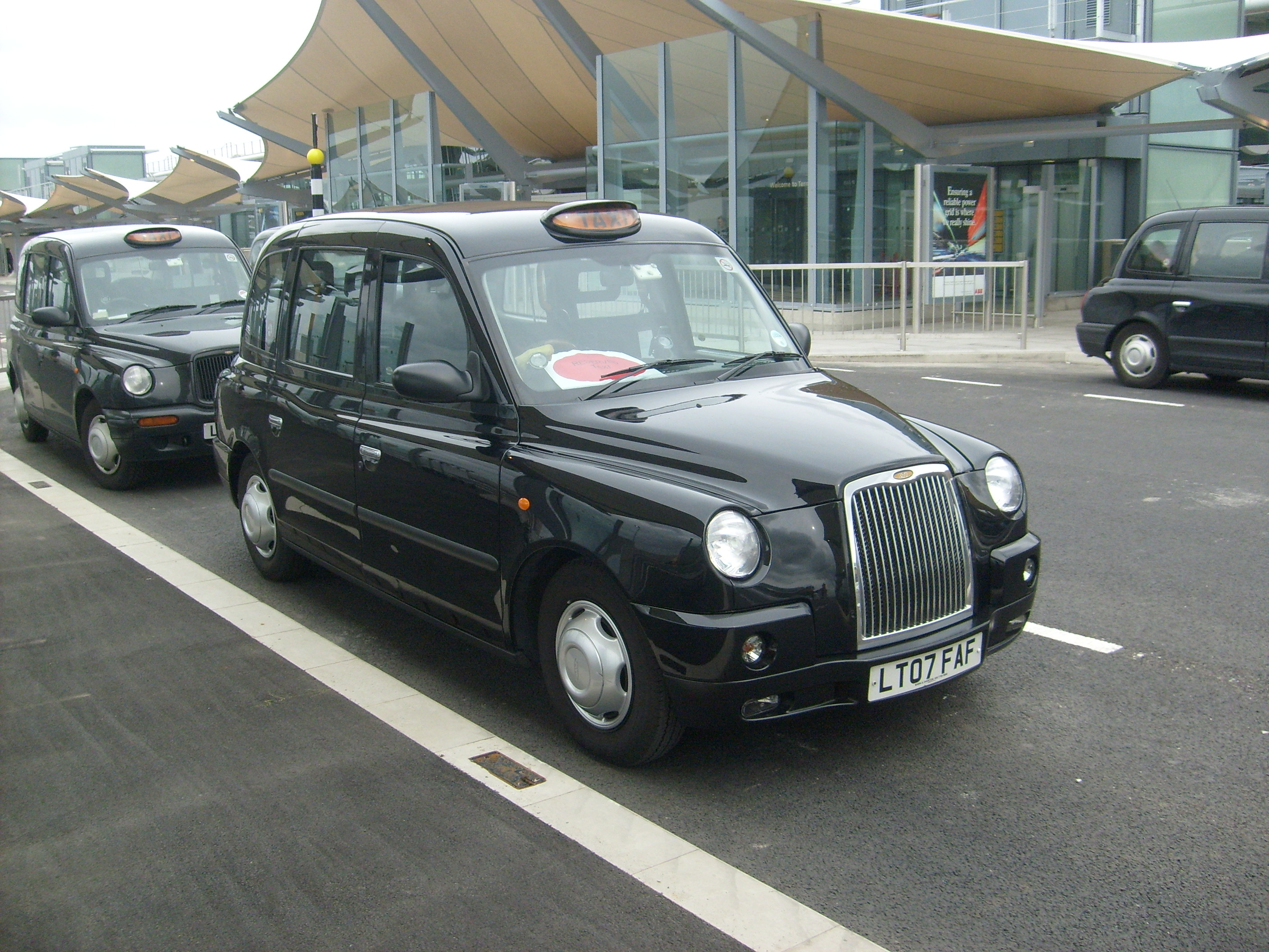 A TX4 Taxi at Heathrow Airport Terminal 5.jpg