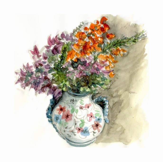 File:Aquarelle- bouquet de fleurs du jardin (6573762993).jpg - Wikimedia  Commons