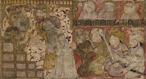 File:Balami - Tarikhnama - the election of 'Othman as the caliphate of Medina (cropped).jpg