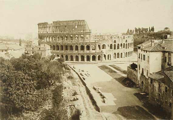 The Colosseum in 1880. On the left, the Velian Hill