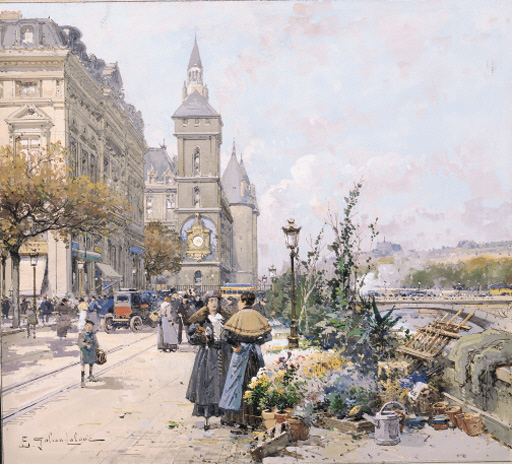 File:Eugène Galien-Laloue Paris Quai aux fleurs et la Conciergerie.jpg