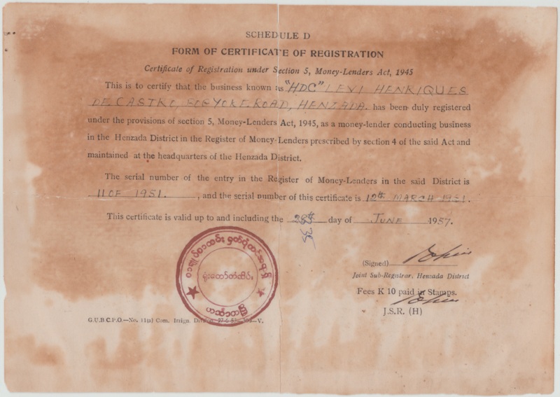 File:HDC Levi Henriques De Castro’ - Money lenders, Henzada, 12th March 1951.jpg