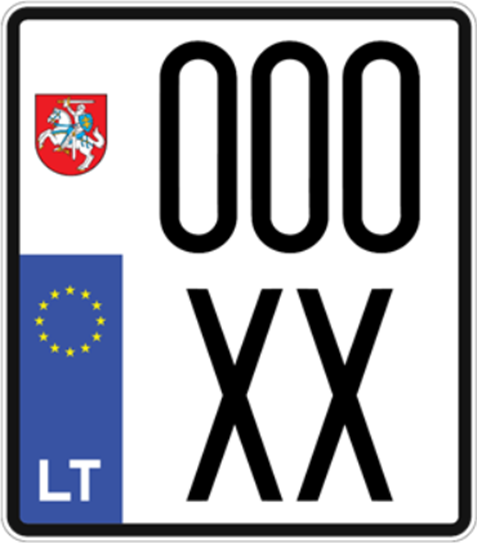 File:License plate of Lithuania 000 XX motorcycle (2023) (2).png