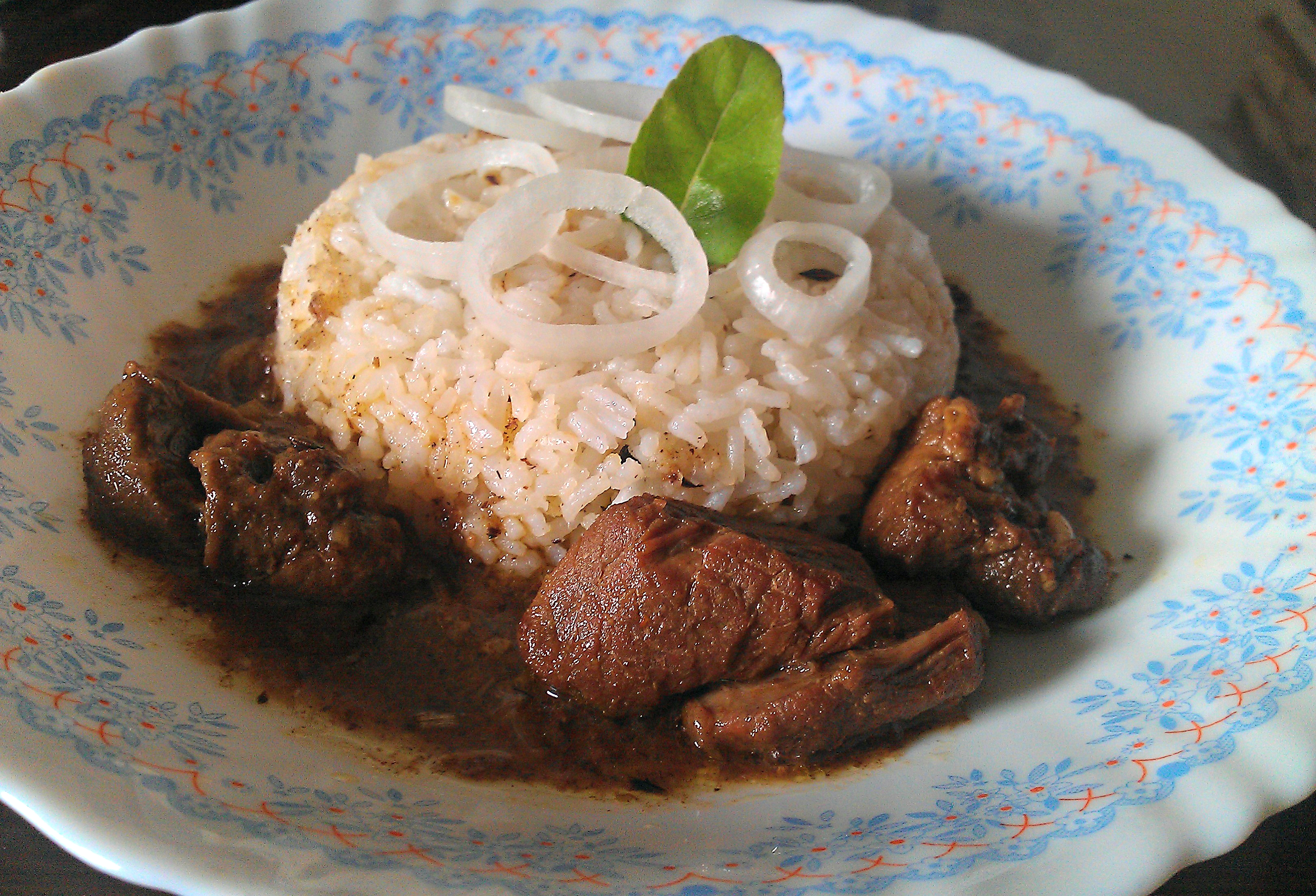 mutton curry with rice