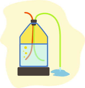 A diagram of a simple Mariot jar.