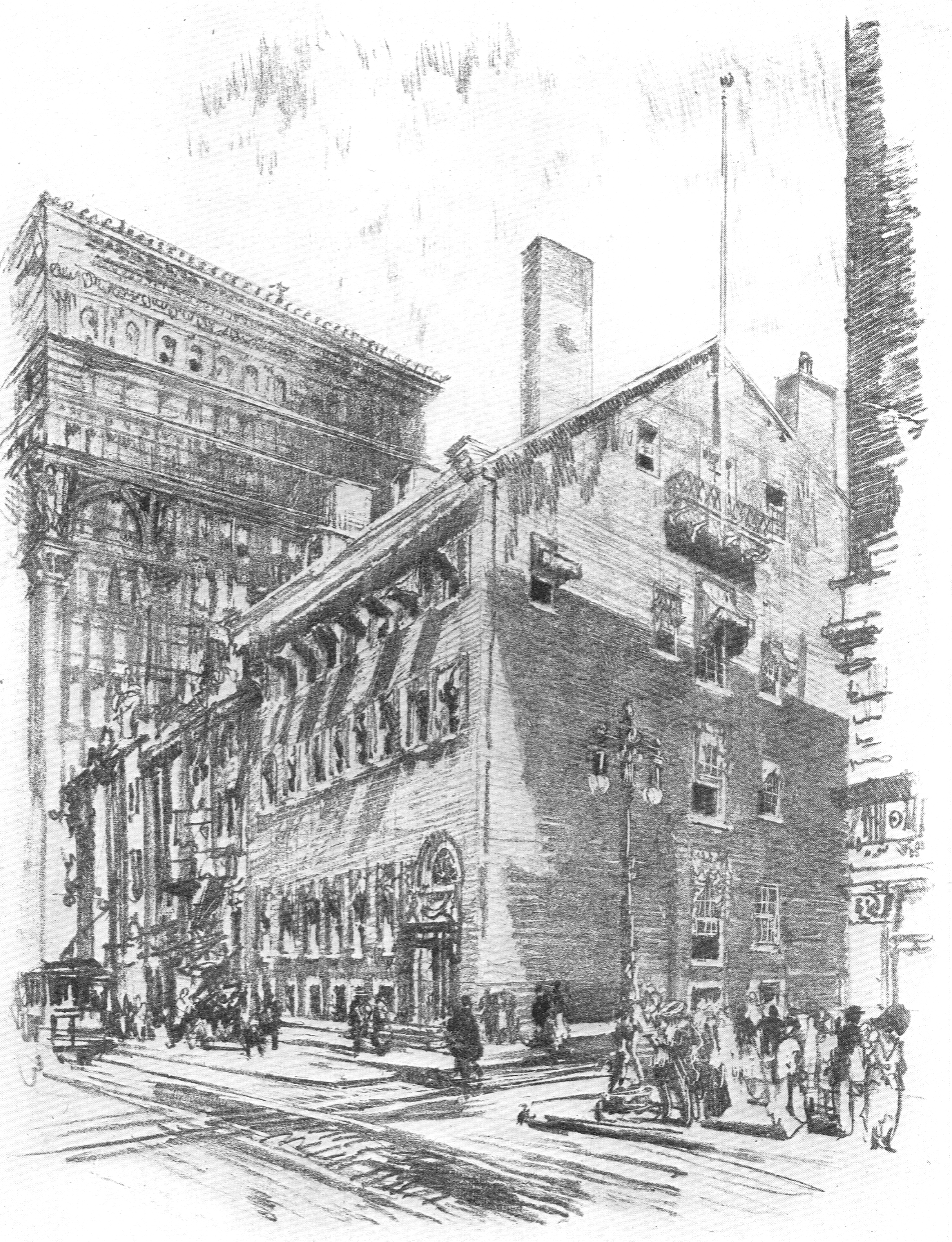 ''The Philadelphia Club'', a 1912 illustration by [[Joseph Pennell