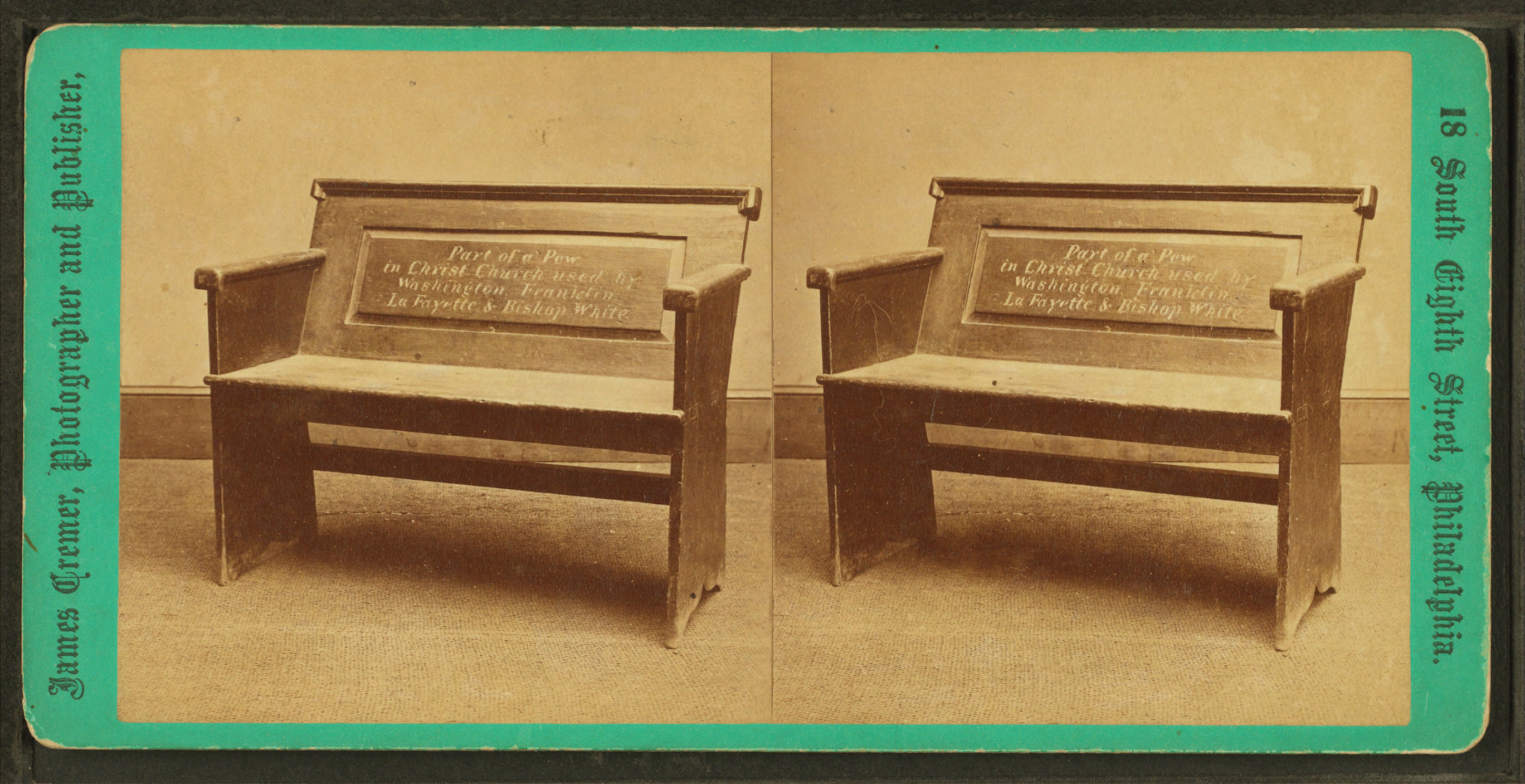 File Part Of A Pew In Christ Church Used By Washington Franklin