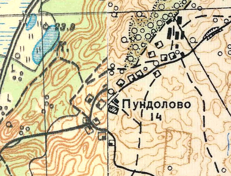 План деревни Пундолово. 1931 год