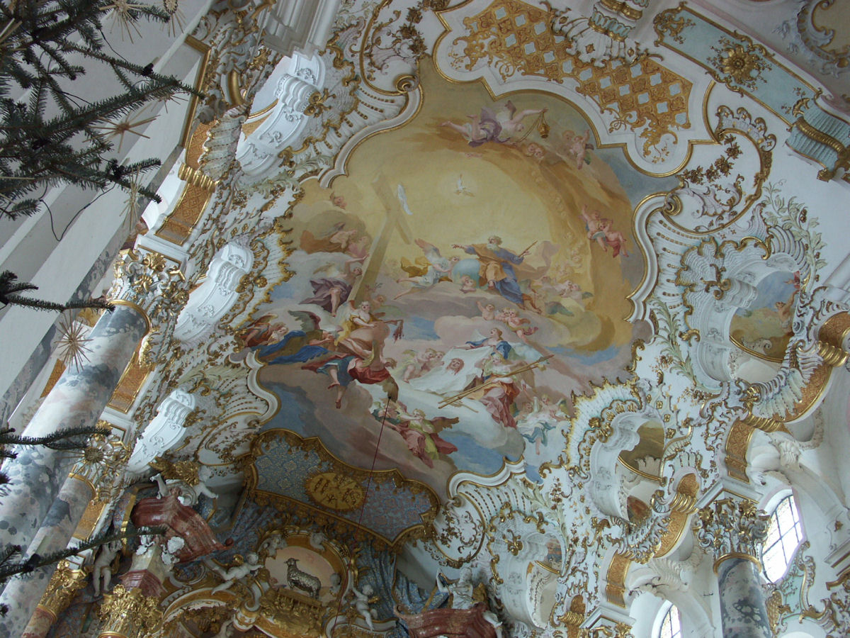Frescos del techo en la Wieskirche  · Crédito Mattana 