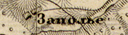 Деревня Заполье на карте 1863 г.