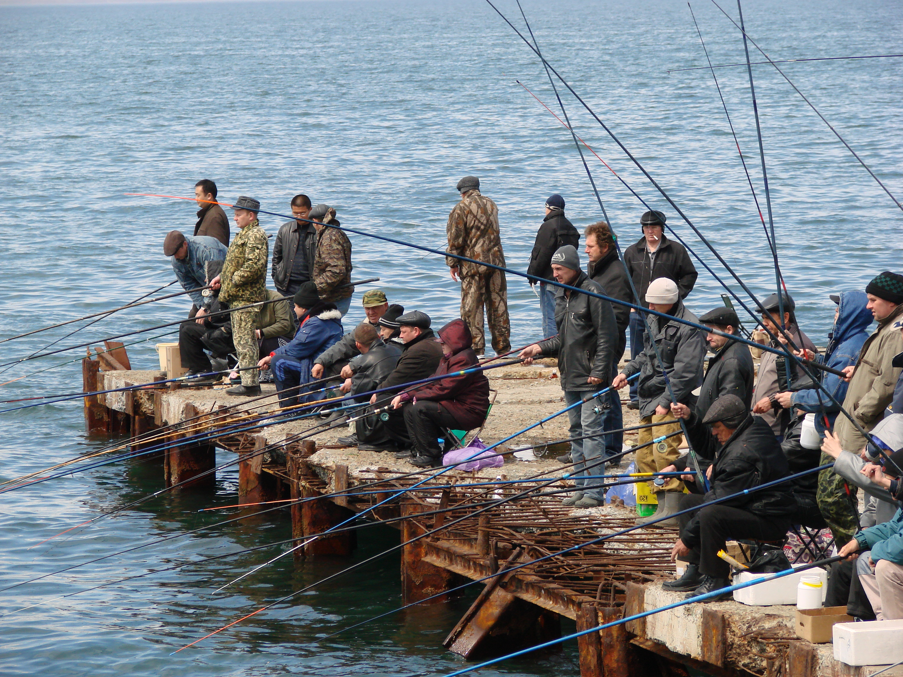 Где сейчас можно ловить рыбу. Рыбак на пирсе. Ловля рыбы. Рыболовство в Приморском крае. Рыбак ловит рыбу.