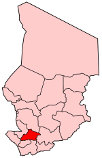 Map of Chad showing Tandjilé