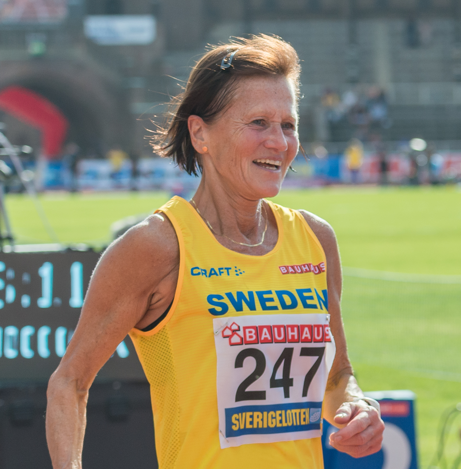 Siv Gustavsson (Karlström) during the [[Finland-Sweden Athletics International