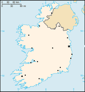 Írország elhelyezkedése