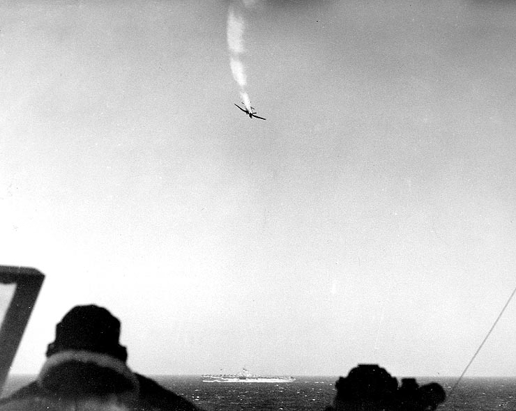 File:Burning F4U heads for USS Philippine Sea (CV-47) in October 1950.jpg