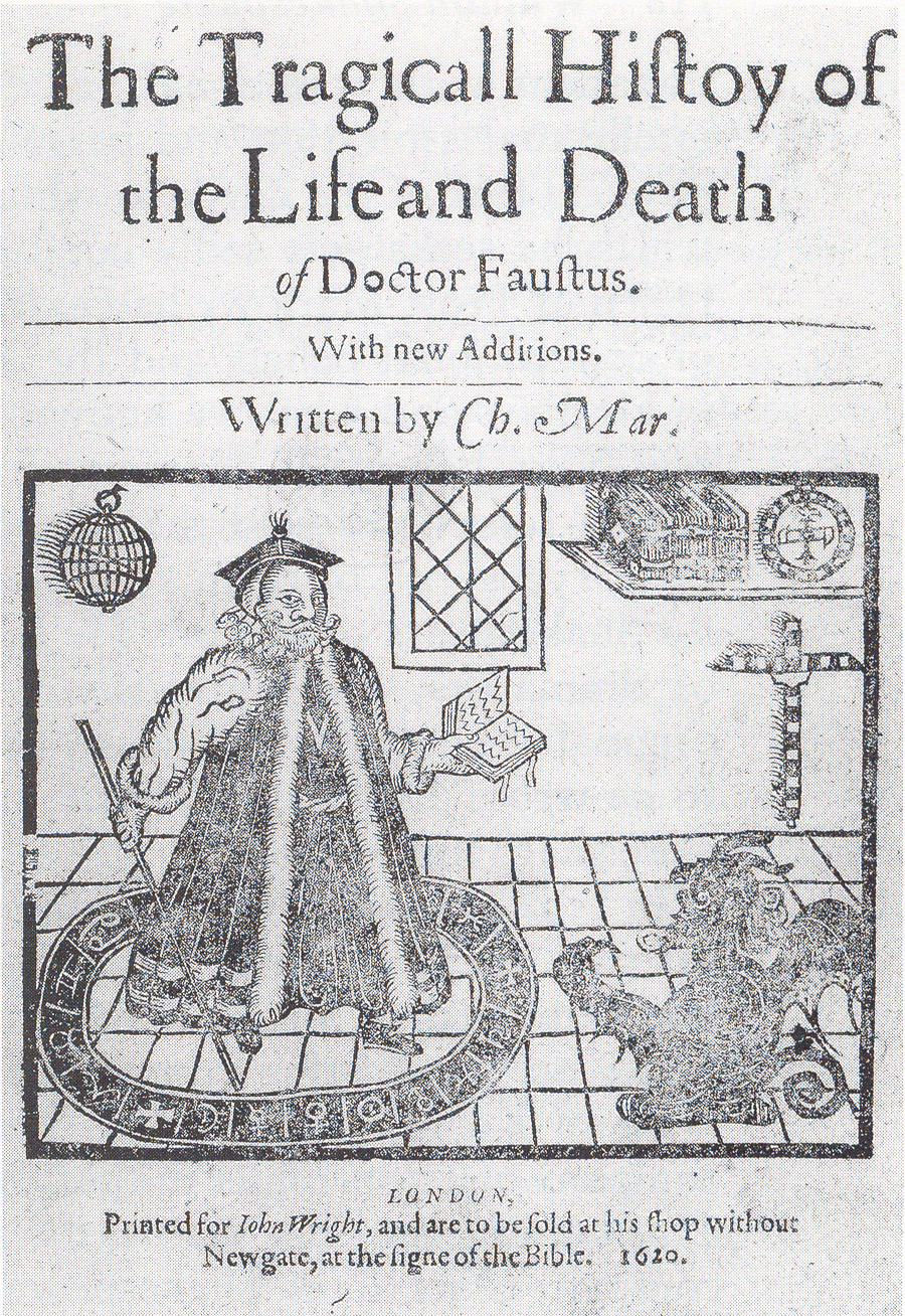 Cover of the 1620 edition of The Tragicall History of the Life and Death of Doctor Faustus