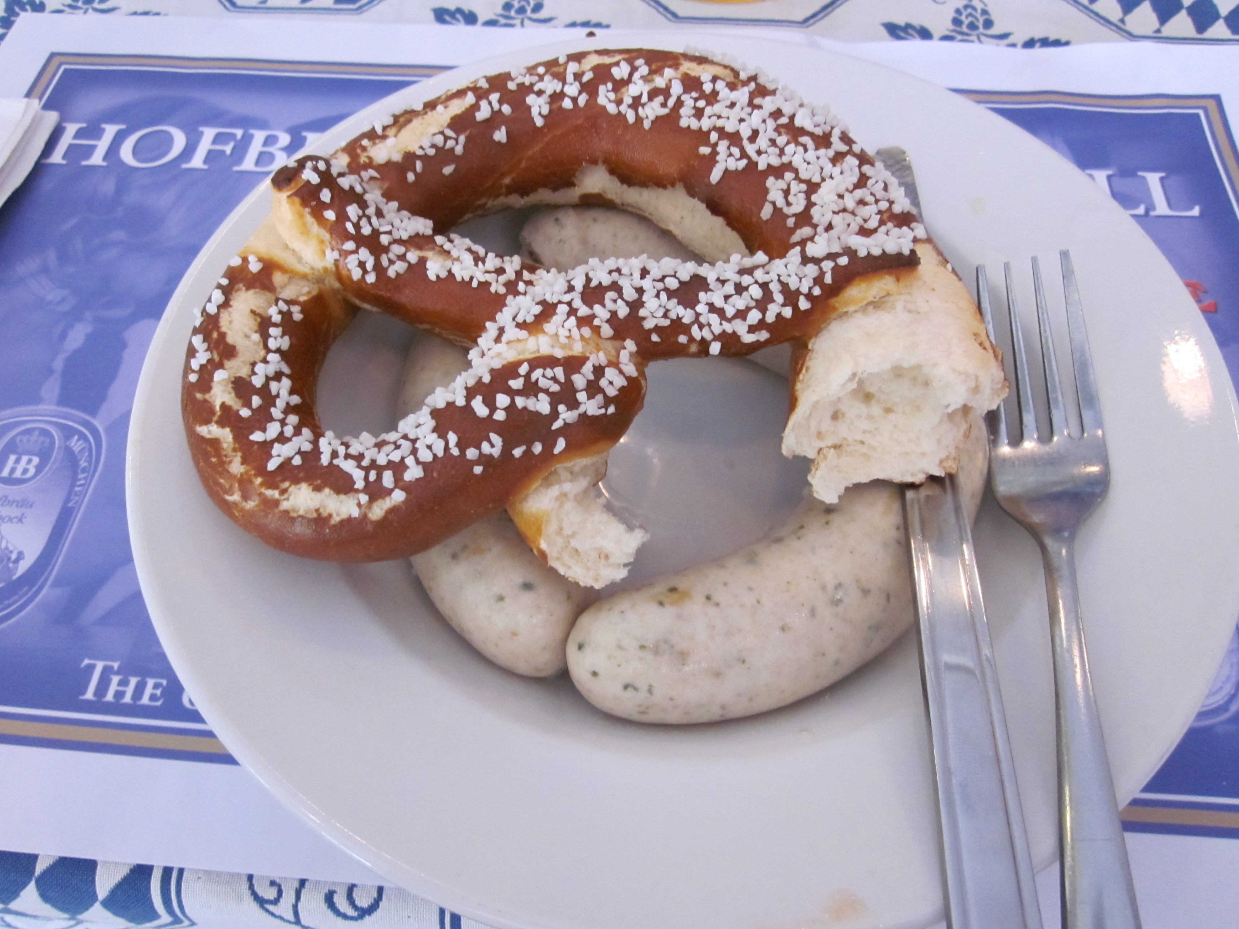 Hofbrau Miami weiswurst pretzel.JPG