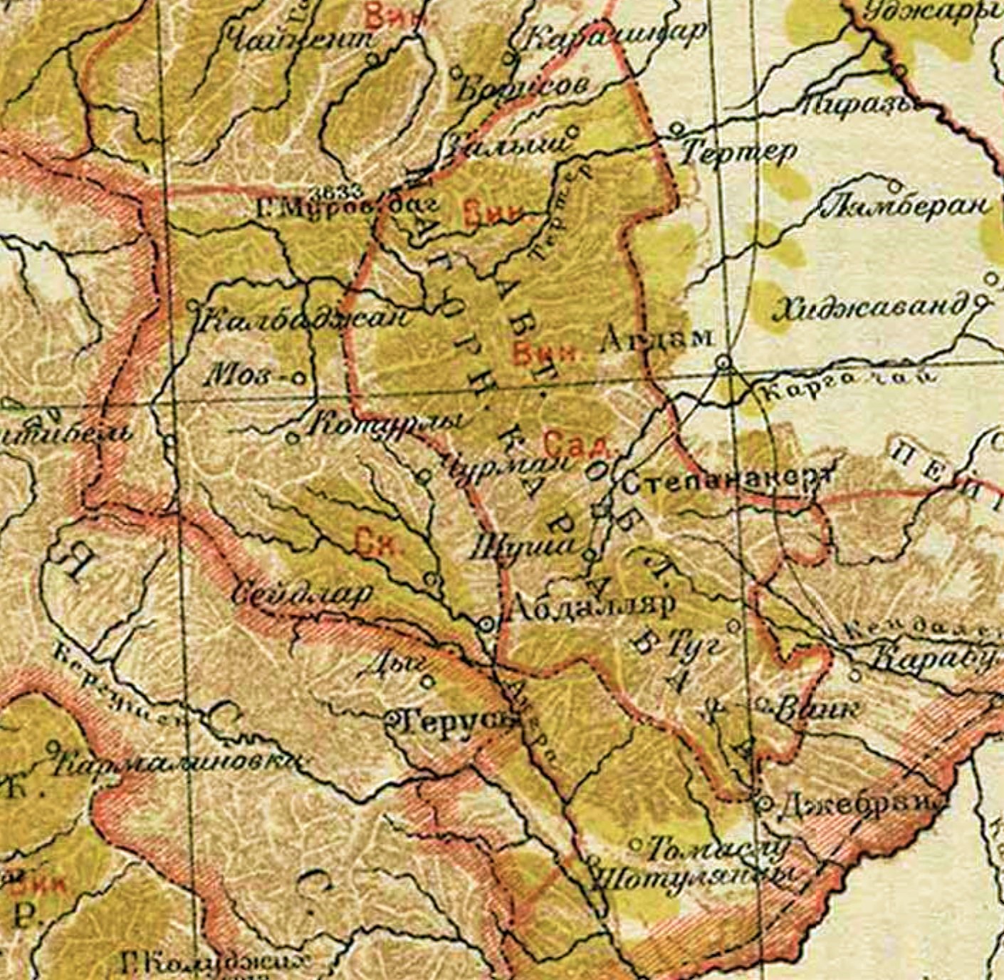 Карта НКАО азербайджанской ССР