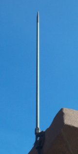 Pointed lightning rod on a building
