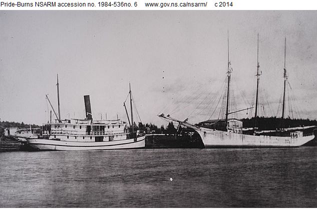 File:S.S. Dufferin and a three-masted schooner at Anderson's wharf, Sherbrooke.jpg