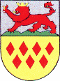 Geteilt … oben auf flachem grünem Dreiberg ein … roter Löwe …, unten sieben rote Rauten (4:3)(Virneburg)