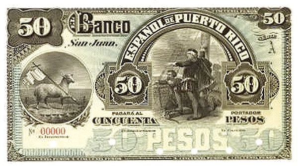 ganancia Cuna Humedal File:50 Pesos - Banco Español de Puerto Rico (1889) Banknotes.ws 01.jpg -  Wikimedia Commons