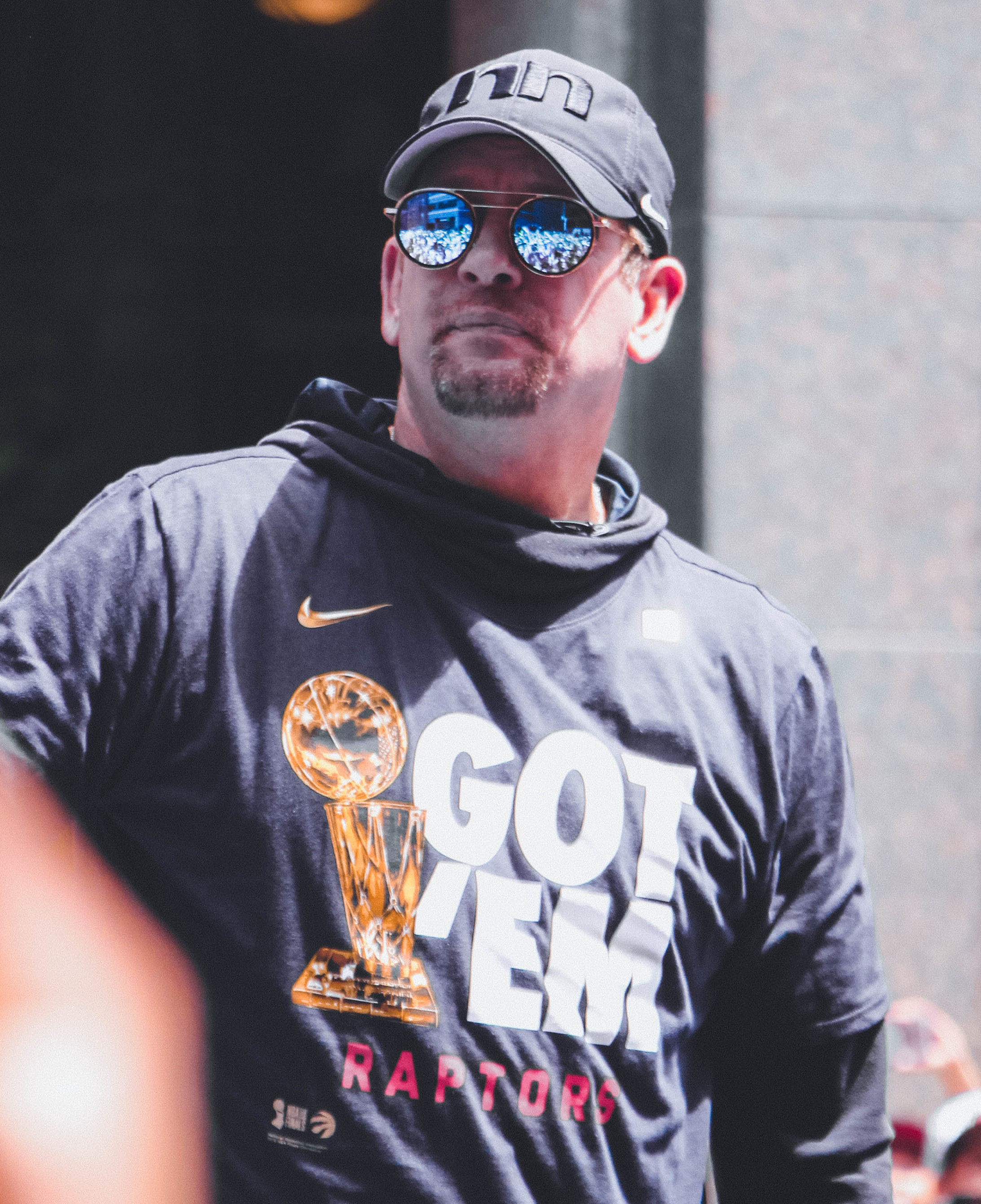 Nurse at the Raptors championship parade in 2019