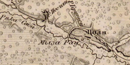 Деревня Поля на карте 1863 г.