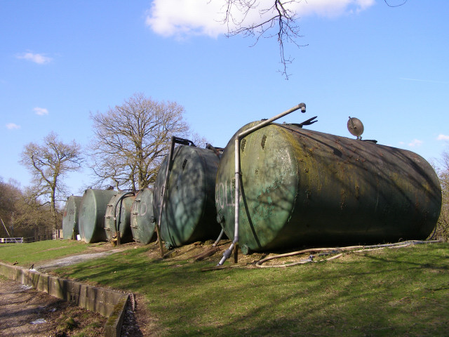 Storage tanks at Pachington Piggery, Harewood Forest - geograph.org.uk - 147540