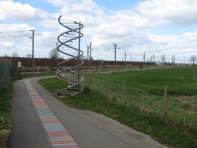 File:The second DNA sculpture - Shelford - geograph.org.uk - 755112.jpg