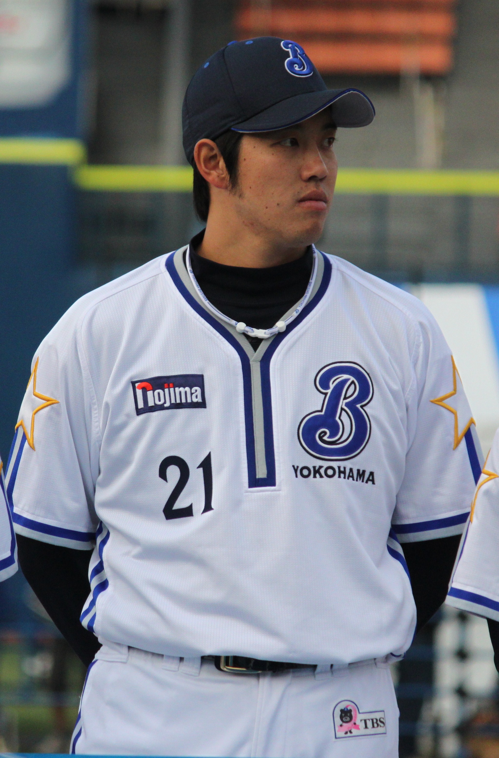 File:20111123 Kishou Kagami, pitcher of the Yokohama BayStars, at Yokohama  Wikimedia Commons