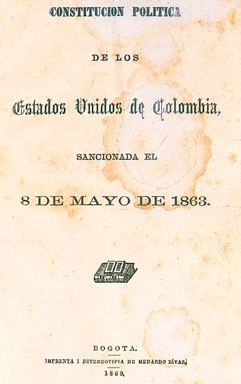 Portada de la Constitución de 1863.