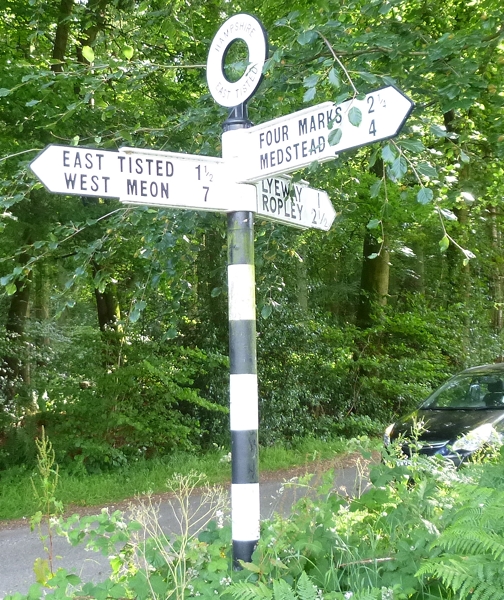 File:Direction Sign - Signpost by Hawthorn Road, East Tisted Parish - geograph.org.uk - 6042552.jpg