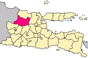Peta genah Kabupatén Bojonegoro ring Jawa Kangin