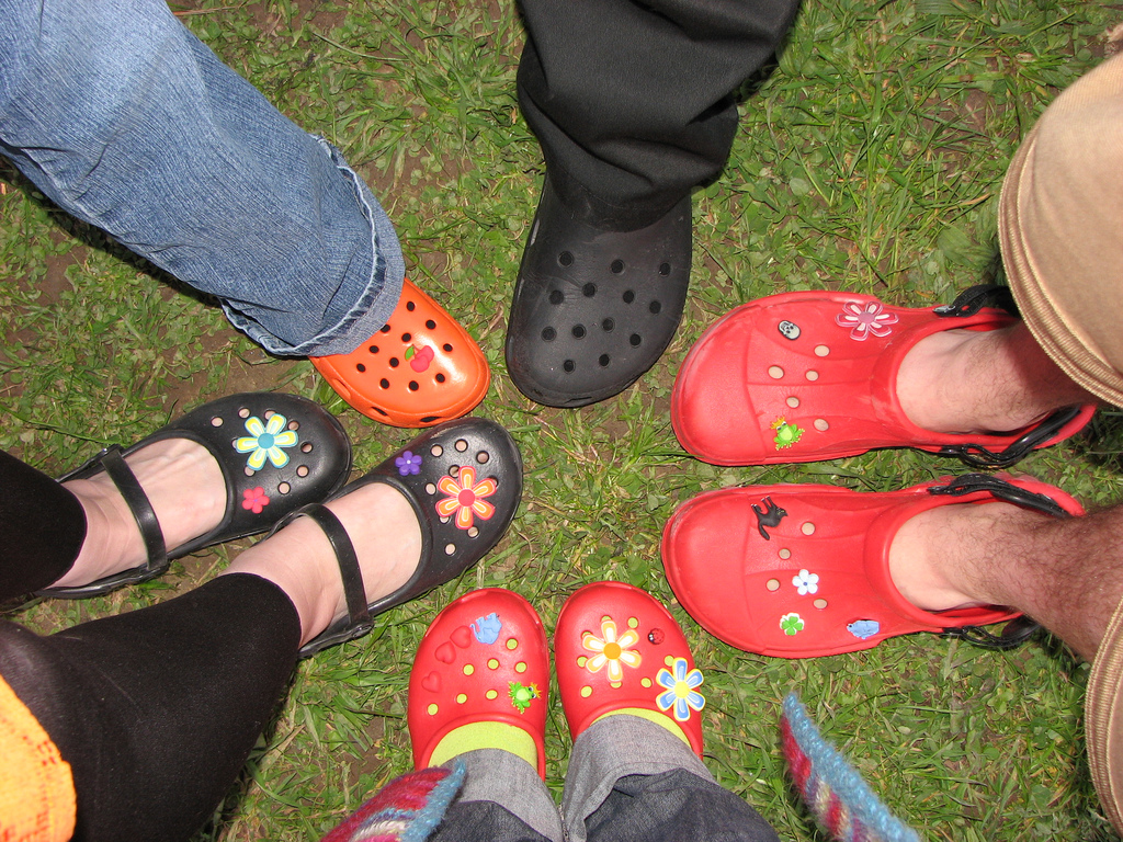 black crocs on feet