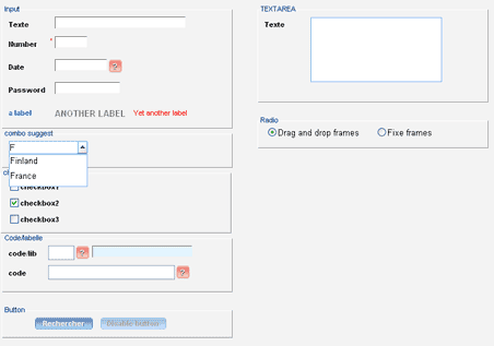 An example of a form based user interface.