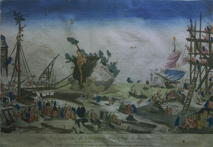 File:Launching of the French ship" Duc de Bourgogne" (1752).jpg