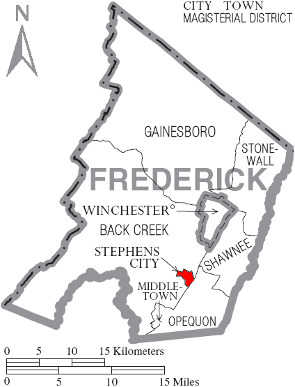 File:Map of Frederick County, Virginia highlighting Stephens City.PNG