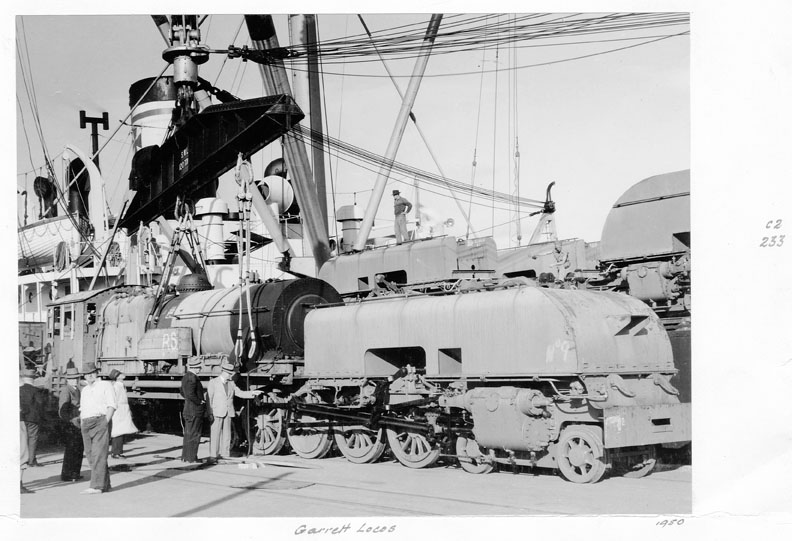 File:Queensland State Archives 4269 Unloading garrat locomotive Pinkenba 1950.png