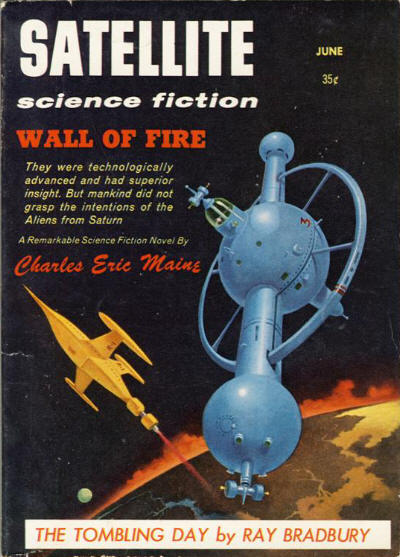 Maine's 1955 novel, ''Crisis 2000'', saw its first American publication as the cover story for the June 1958 issue of ''[[Satellite Science Fiction