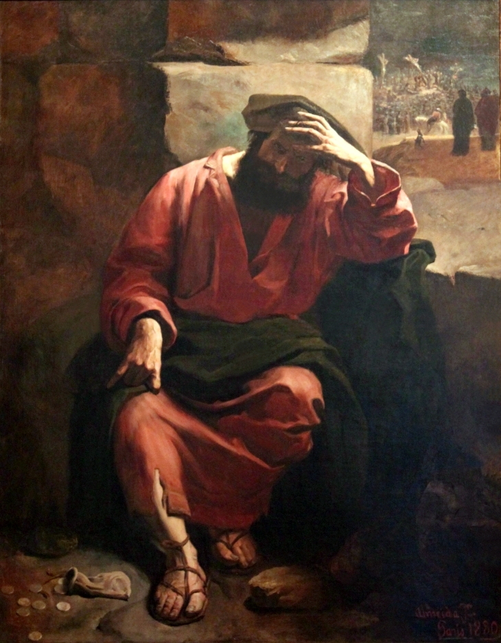 ''Judas' Remorse'' (1880) by [[Almeida Júnior]]