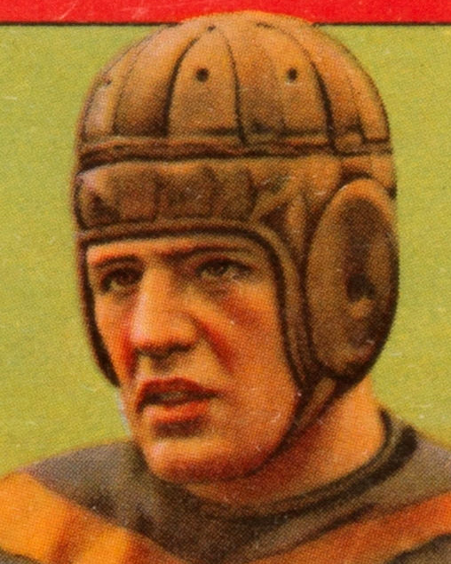 Face detail, Red Grange, 1933 Goudey Gum Company card (cropped)