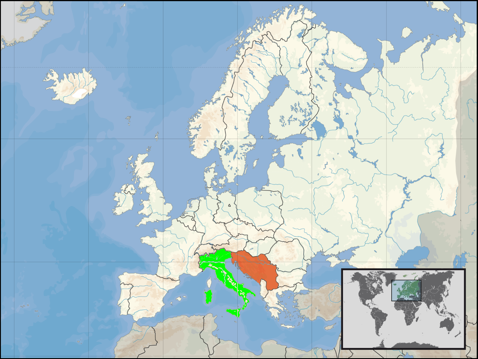 Map Of The World Yugoslavia ItalyYugoslavia relations