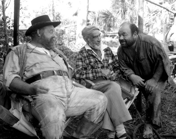 File:"Old Hermit" actor Burl Ives and hermit Roy Ozmer talking with another actor- Pelican Key, Florida (3247325433).jpg