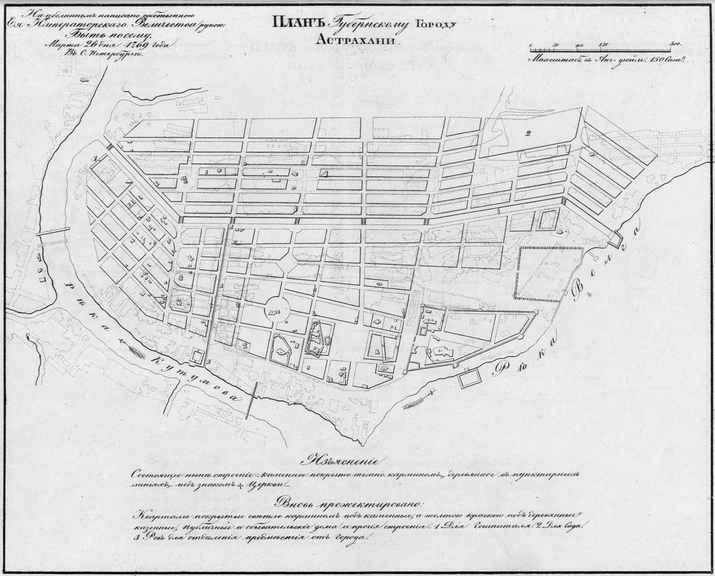 Старая карта астрахани