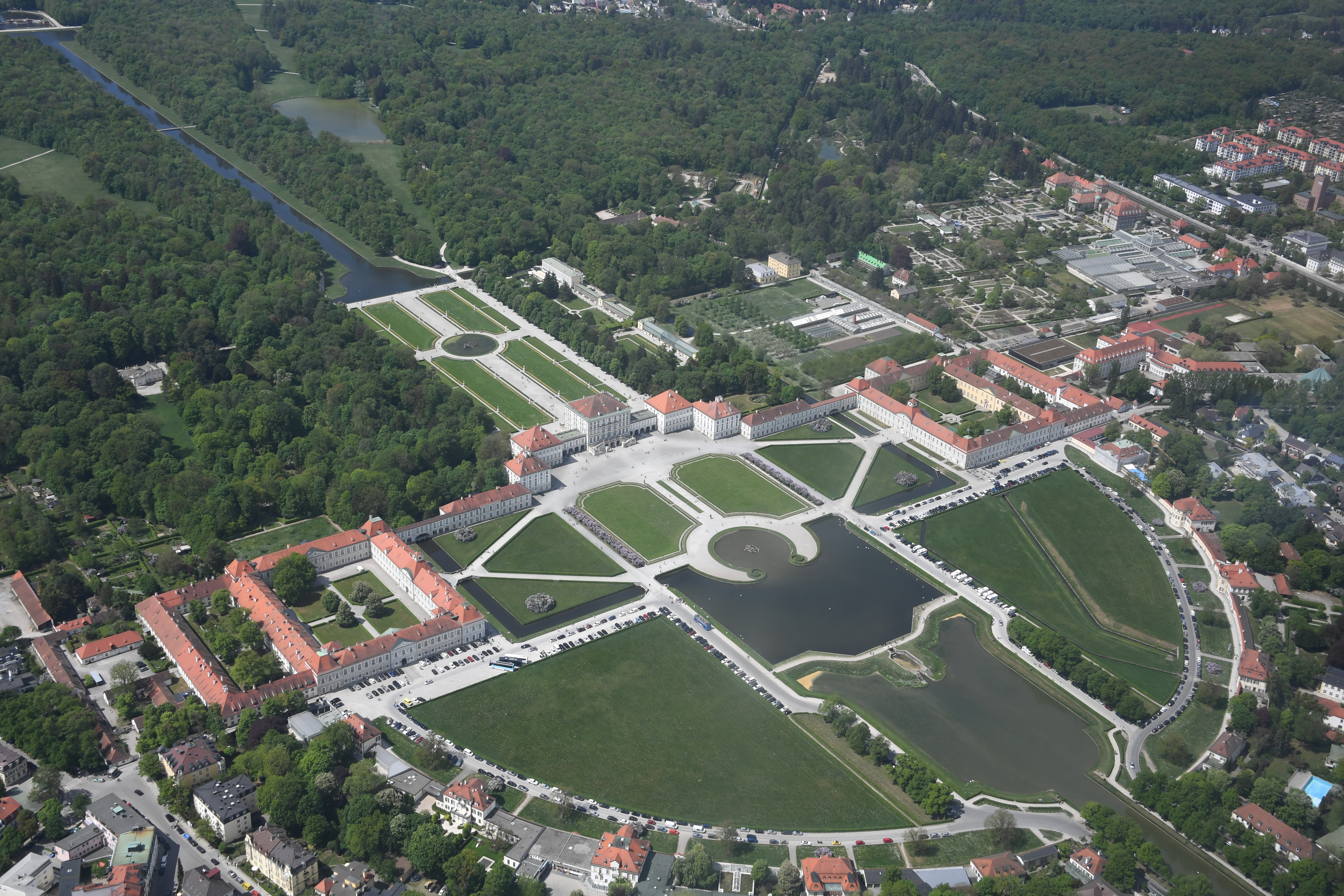 Aerial image of the Nymphenburg Palace