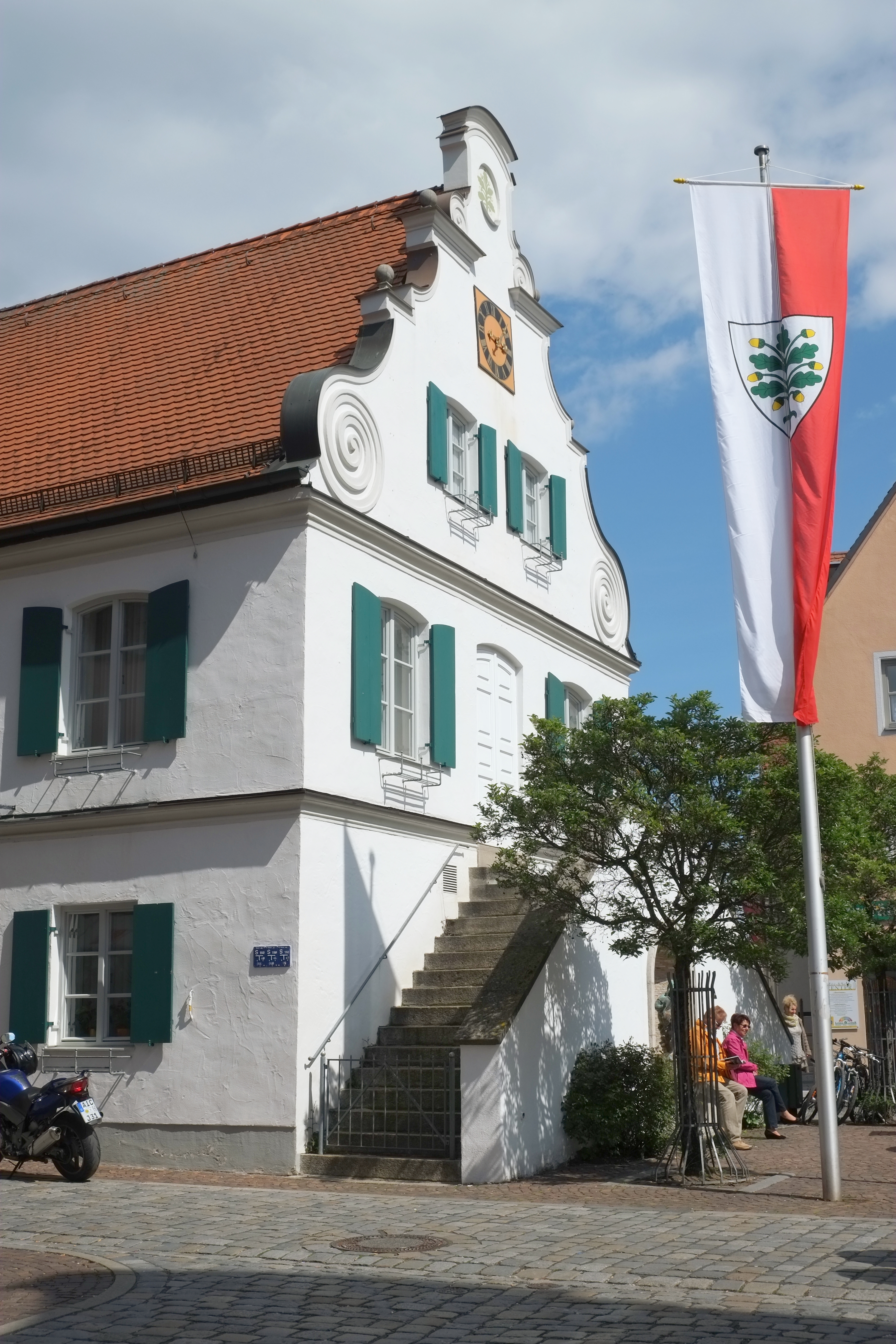 Rathaus in Aichach im Landkreis Friedberg-Aichach (Bayern, Deutschland)