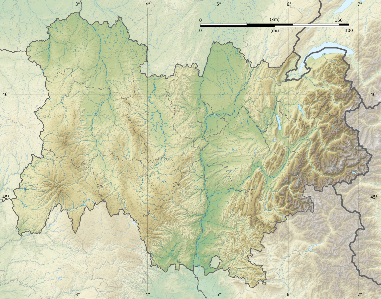interval hovedsagelig hinanden Fil:Auvergne-Rhône-Alpes region relief location map.jpg - Wikipedia, den  frie encyklopædi