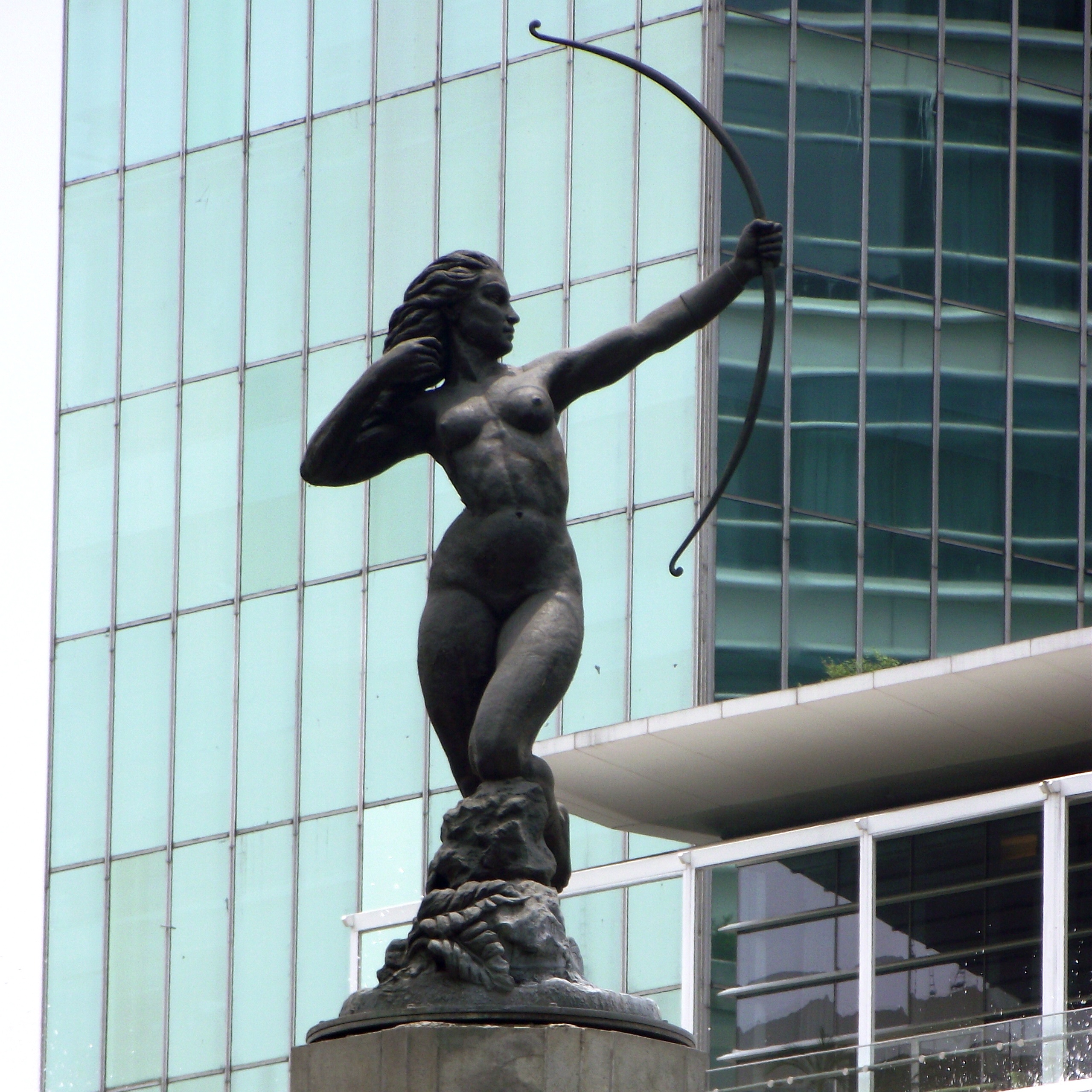 Fuente de la Diana Cazadora), en la avenida Paseo de la Reforma, en la Ciud...