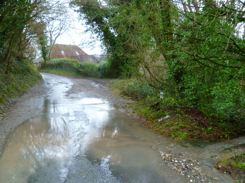 File:Folly Lane is wet today - geograph.org.uk - 3800289.jpg